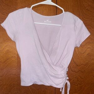 Hollister White Wrap Crop Blouse